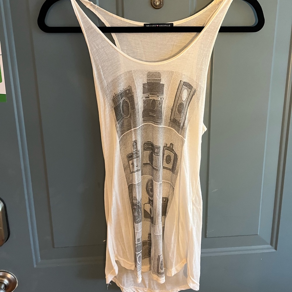 Brandy Melville Small tank vintage camera print